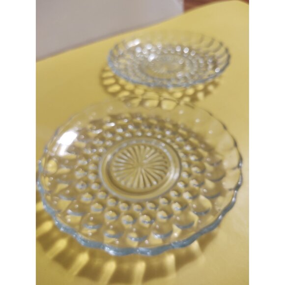 Anchor Hocking, Blue Bubble Glass, 6.5 inch Salad Plate, Blue Hobnail Style - Picture 6 of 9